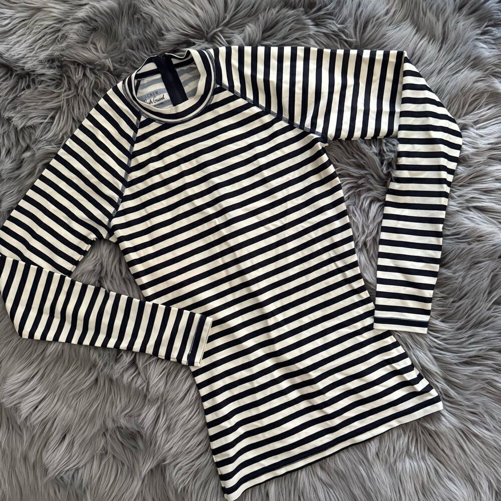 J. Crew Navy and White Striped Long Sleeve Tee